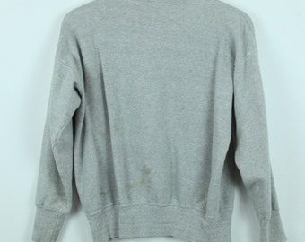 FLAW STAINS Vintage Grey Crewneck Sweatshirt Womens Crop S M Pullover Plain