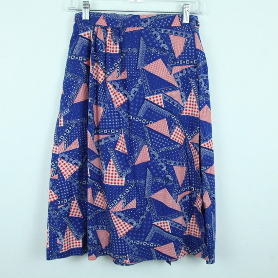 Vintage handmade wrap skirt novelty print patriot… - image 4