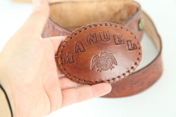 NO HOLES Vintage Hand Tooled Leather Custom Weste… - image 2