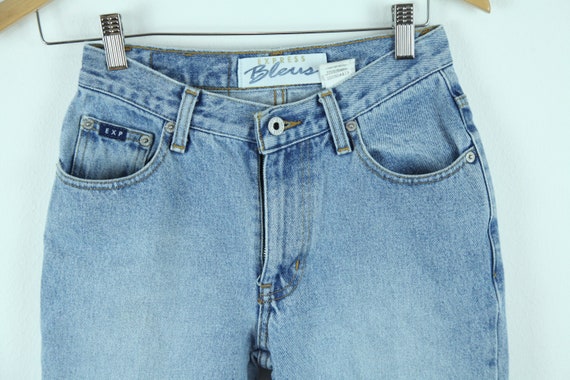 Vintage 90s Y2K Express Bleus Jeans Light Wash Mi… - image 2