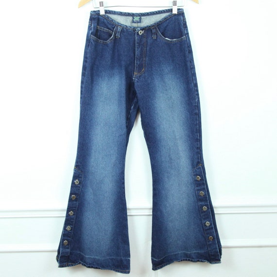 FLAW Vintage 90s Y2K Waistless Jeans Mid Rise Fla… - image 1