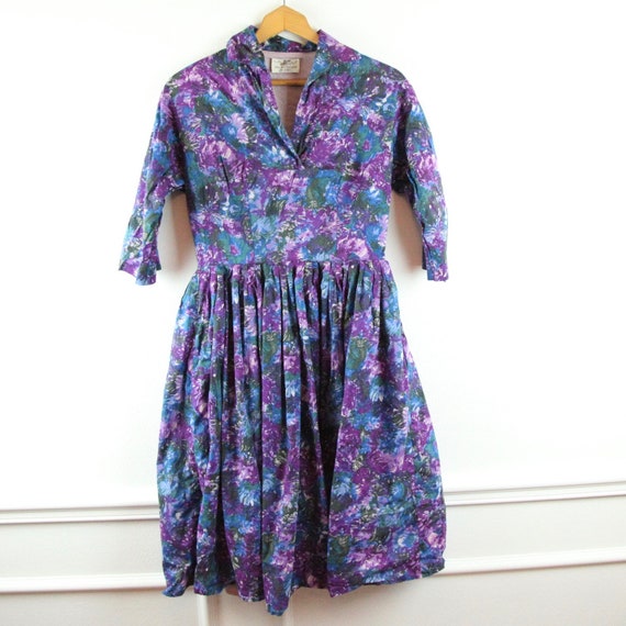 Vintage 50s Reproduction Handmade Dress Fit Flare… - image 2