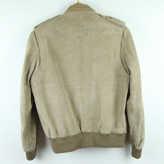 WEAR Vintage 70s 80s Peter England Tan Suede Bomb… - image 6