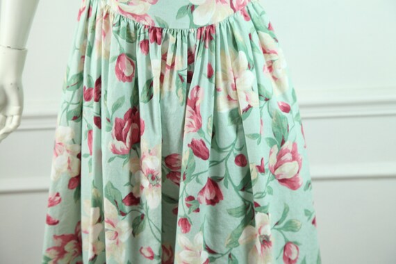 Vintage 80s Floral Pastel Garden Party Dress XS S… - image 5