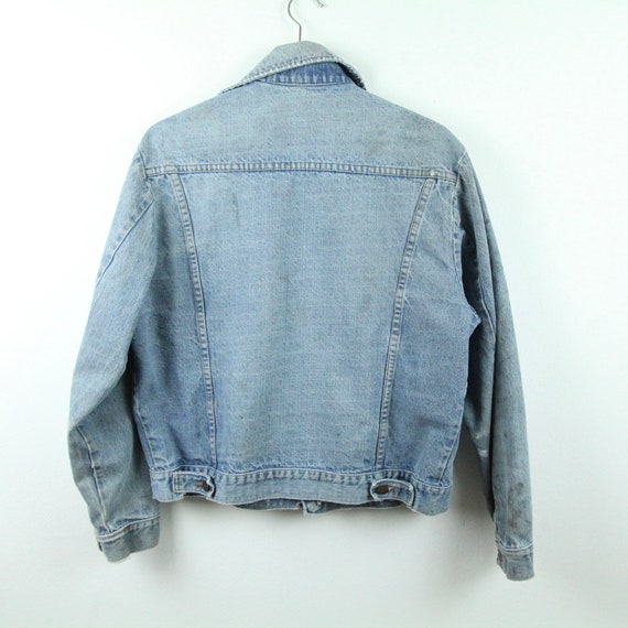 Vintage Distressed Worn Roebucks Trucker Jacket D… - image 6