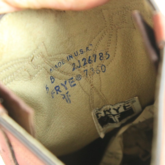 WEAR Vintage 80s Frye Saddle Boots Heel Western B… - image 10
