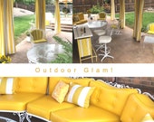 Items Similar To Yellow White Outdoor Curtains Panels Cabana