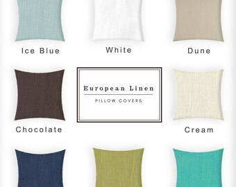 Linen Pillow Covers White Chocolate Brown Tan Cream Etsy