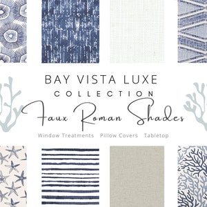 Vista Luxe, Linen, Faux Roman Shade, Valance, Beach House, Cottage, Lake House, Custom, Window, Treatment, Shade, Topper, Bath, Bedroom
