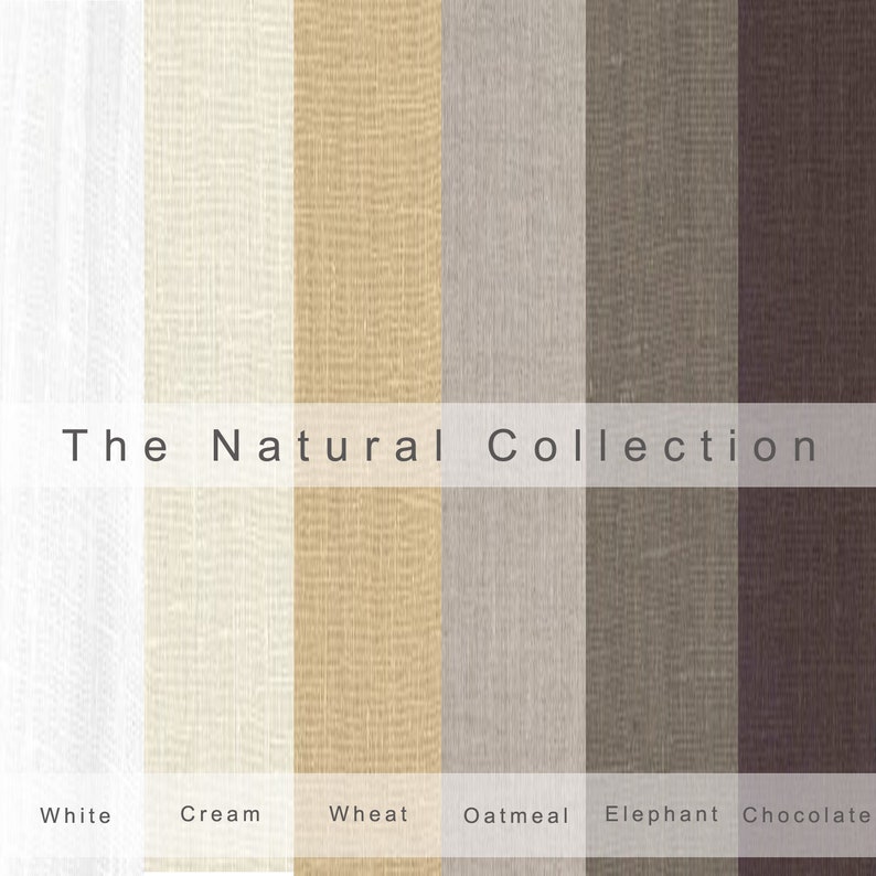 Linen Curtains White Oatmeal Tan Cream Chocolate Brown Etsy