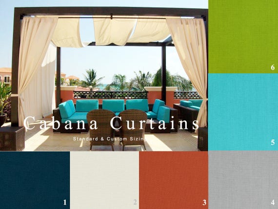 Outdoor Cabana Curtains Gazebo Patio Deck Porch Tent Etsy
