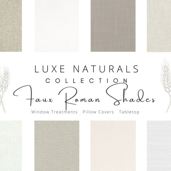 Luxe Naturals, Faux Roman Shade, Valance, Beach House, Cottage, Lake House, Custom, Window, Treatment, Shade, Topper, Bath, Bedroom, Solids