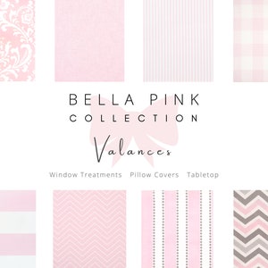 Bella Pink, White, Valance, Panel, Valance for Little Girl Room, Valance for Baby Girl Room, Bathroom, Bedroom, Window Topper, Shade
