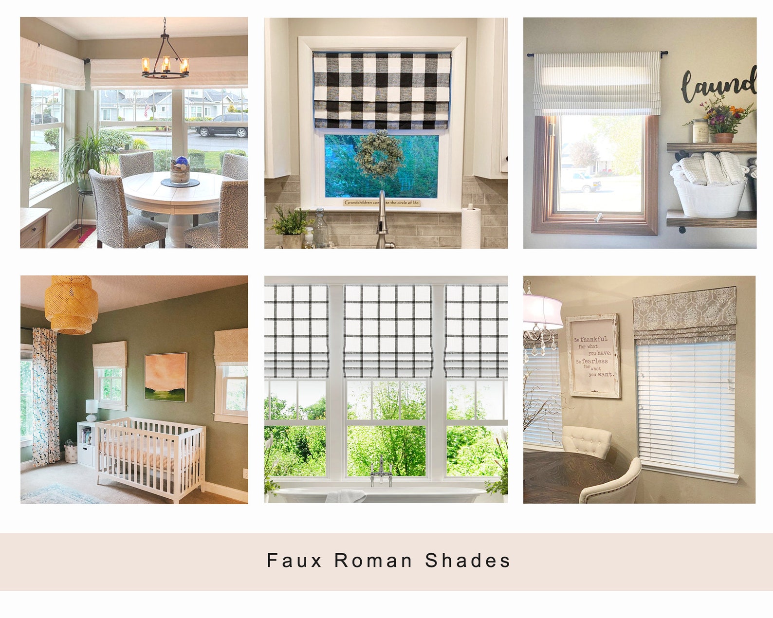 Windowpane Curtain Panels Linen Look Custom Window Etsy