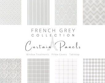 Curtain Panels, Grey, Custom Window Treatments, Drapery, Valance, 84 inch, 96 inch Curtains, Nursery Curtains, Bathroom, Valance, Shades