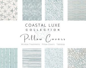 Coastal Luxe, Pillow Covers, Pillowcase, Sham, Accent, Decorative, Euro, Throw, Beach House, Lake House, Seaside, Decor, Cushion, Toss