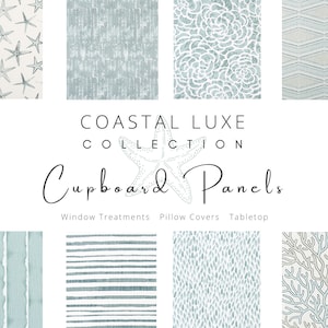 Cupboard Curtains, Undercounter, Cabinet, Vanity, Panel, Kitchen, Bathroom, Short Curtain Panels, Coastal, Beach, Curtain, Fabric, Cover