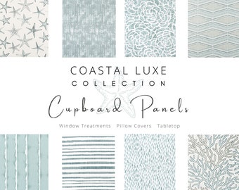 Coastal Luxe, Cupboard, Undercounter, Cabinet, Vanity, Kitchen, Bathroom, Sink, Closet, Storage, Bar, Cubby, Pantry, Curtains, Cover, Panels