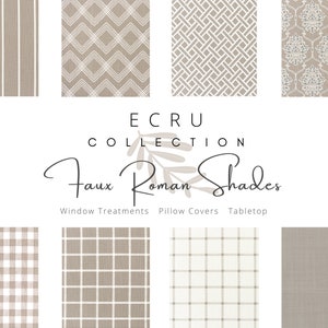 Ecru, Faux Roman Shade, White, Custom, Window, Topper, Treatment, Living, Dining, Kitchen, Bath, Bed, Room, Nursey, Mock Roman