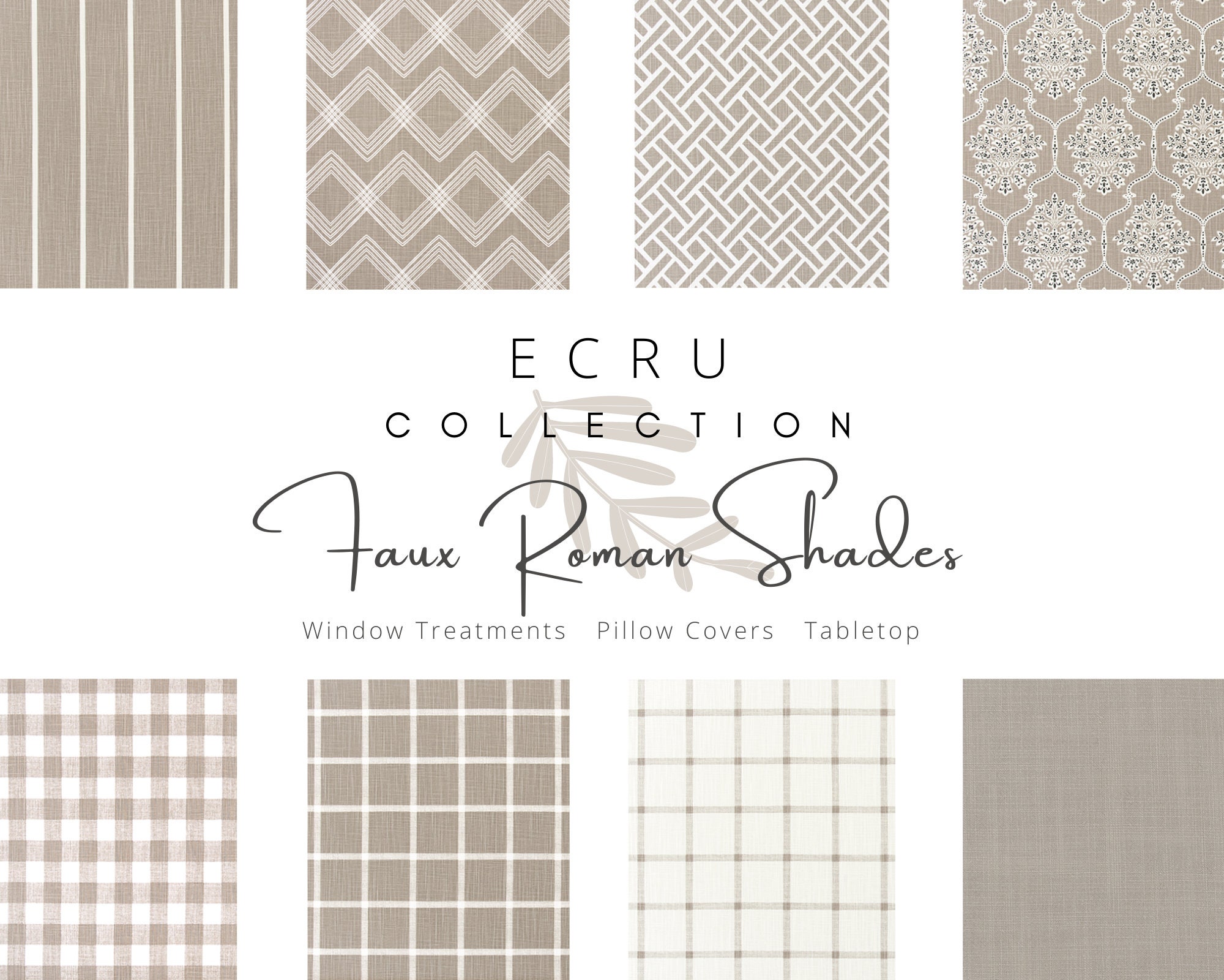 Ecru, Faux Roman Shade, White, Custom, Window, Topper, Treatment, Living, Dining, Kitchen, Bath, Bed, Room, Nursey, Mock Roman