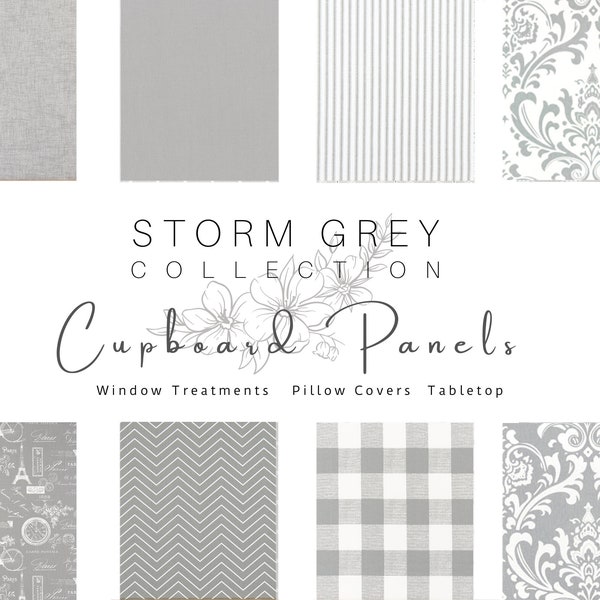 Storm Grey, Cupboard Curtain, Undercounter, Cabinet, Vanity, Fabric, Panel, Kitchen, Bathroom, Short, Farmhouse, Minimalist, Storage Cover
