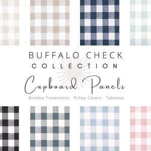 Buffalo Check, Cupboard, Undercounter, Cabinet, Vanity, Fabric, Panel, Kitchen, Bathroom, Short, Farmhouse, Storage Cover, Plaid, Curtain