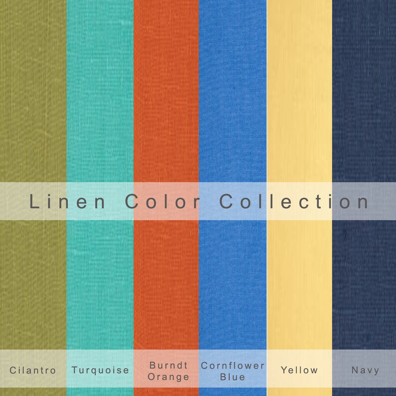 Linen Curtains Drapery Turquoise Blue Navy Burndt Orange Etsy