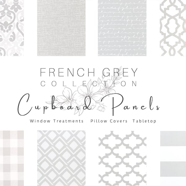 French Grey, Cupboard Curtain, Undercounter, Cabinet, Vanity, Fabric, Panel, Kitchen, Bathroom, Short, Farmhouse, Minimalist, Storage Cover