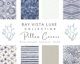 Vista Luxe, Pillow, Covers, Pillowcase, Sham, Accent, Decorative, Euro, Throw, Beach, Lake, House, Seaside, Cushion, Toss, Nautical, Sofa