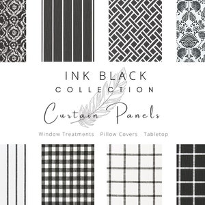Curtain Panels, Black & White, Custom Window Treatments, Drapery Panels, Valance, 84 inch, 96 inch Curtains, Bathroom, Valance, Farmhouse