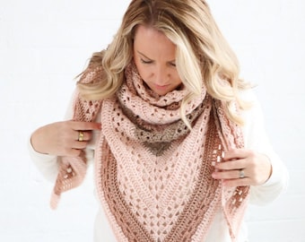 CROCHET SHAWL PATTERN & video / Crochet Shawl - Crochet Scarf Pattern - Romany Shawl Crochet Pattern