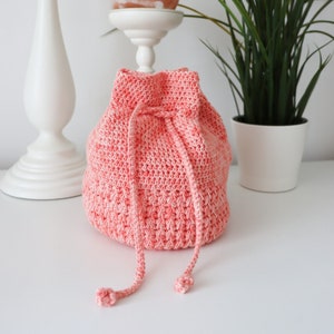 CROCHET PATTERN / Crochet Bag Pattern - Crochet Drawstring Bag Pattern - Dakota Crochet Bag Pattern