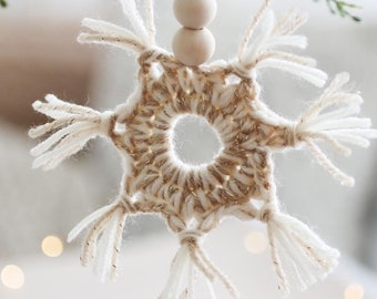 CROCHET SNOWFLAKE / Crochet Snowflake Pattern- Crochet Christmas Ornament - Scandi Snowflake Pattern