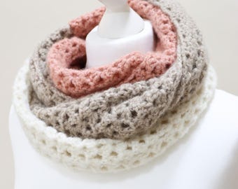 CROCHET INFINITY SCARF / Crochet Infinity Scarf - Crochet Scarf Pattern - Dahlia Infinity Scarf Crochet Pattern