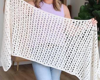CROCHET PATTERN & VIDEO / Crochet Shawl - Crochet Wrap Pattern - Sharma Shawl Crochet Pattern