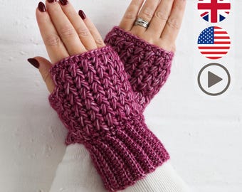Crochet Wrist Warmer Pattern: 3 sizes (PDF Pattern + Video Tutorial) Maplewood Wrist Warmers