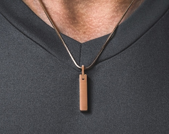 Eros Necklace, Men's Rose Gold Chain Necklace, Pillar Necklace, Modern Style, Minimalist Jewelry, Rose Gold, Men's Gift, Thorum
