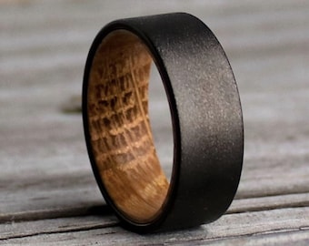 The Jameson, Whiskey Barrel Band, Gray Wood Ring,Wedding Ring, Sandblasted RingRed Oak Ring, Men's Wedding Ring, Minimalist Ring, Thorum