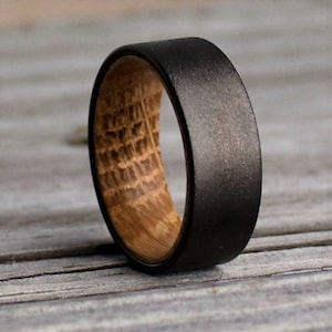 The Jameson, Whiskey Barrel Band, Gray Wood Ring,Wedding Ring, Sandblasted RingRed Oak Ring, Men's Wedding Ring, Minimalist Ring, Thorum