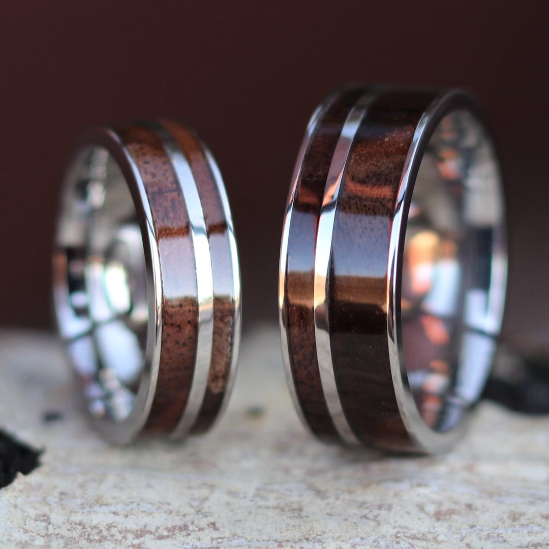 The Sawyer Set, Wedding Rings, Engagement Rings, Wood Ring Set