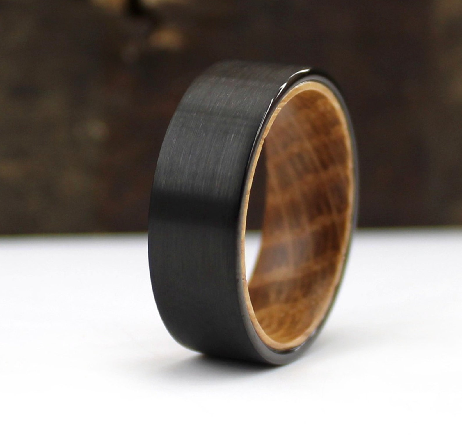 Whiskey Barrel Ring Men's Ring Wedding Ring Wood Etsy