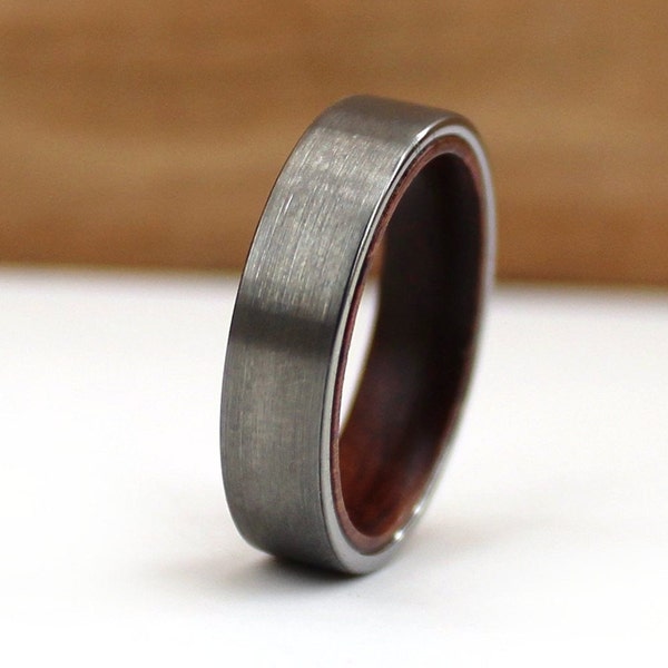 The Redwood, California Art, California Redwood, Tungsten Wood Ring, 5 mm Ring, 5 mm Band, Tungsten Band, Trouwring, Trouwring, 5 mm