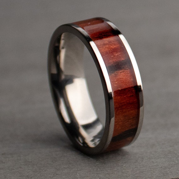 The Rancher, Redwood Wedding Band, Wood Wedding Ring, California Redwood Ring, Wooden Bent Ring, Wood Men's Ring, 7 mm, Thorum