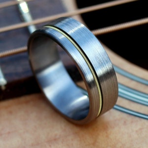 The Zeppelin, Guitar String Ring, Guitar String Jewelry, Guitar String Inlay, Ring for Men, Ring for Women, Music Jewelry, Thorum