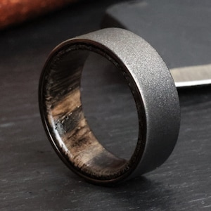 The Prehistoric Oak - 6000 year old Wood, Ancient Wood Ring,  Wood Wedding Ring, Men&#39;s Ring, Women&#39;s Ring, Bog Oak Ring, Handmade, Thorum