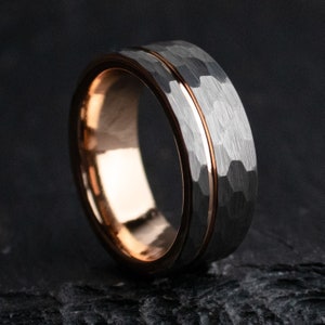 The Gladiator, Men's Wedding Band, Rose Gold Ring, Wedding Ring, Mens Ring, Tungsten Wedding Ring, Rose Gold Ring, Thorum, 8 mm Ring