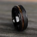 The Aloha, Koa Ring, Black Tungsten Ring, Hawaiian Wood Ring, Matte Black Ring, Wood Engagement Ring, Wedding Ring, Ring for Men, Thorum 