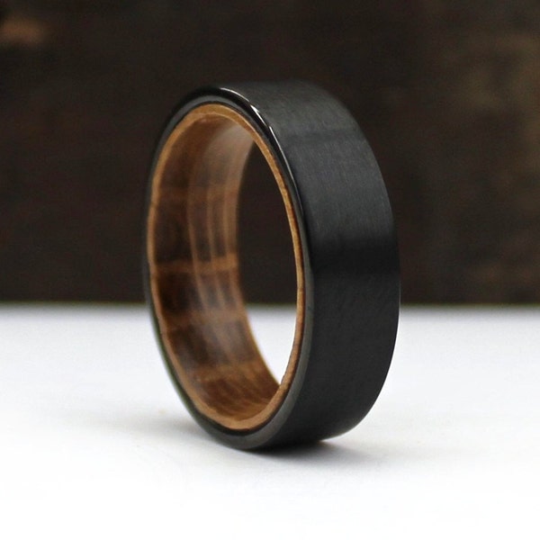 The Tiberius, Whiskey Barrel Ring, 6 mm Ring, Wedding Ring, Engagement Ring, 6 mm Band, Whiskey Oak, Handmade Ring, Handmade Jewelry