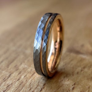 The Gladiator, Rose Gold Tungsten Ring, Women's Engagement Ring, Women's Wedding Ring, Rose Gold Ring, Ladies Ring, Thorum, 4 mm