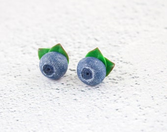 Blueberries stud earrings Forest berries